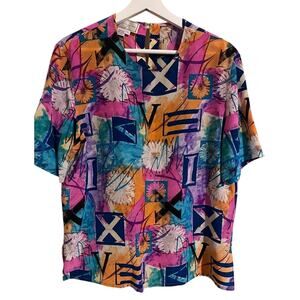 Vintage Spenser Jeremy 100% Silk Blouse Size: Large Colorful Floral Print.